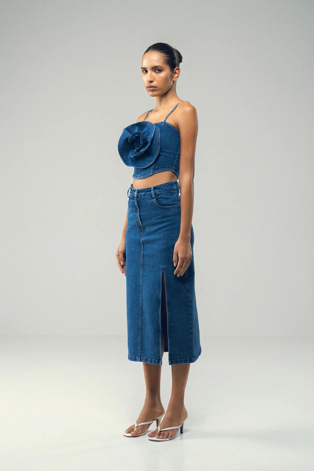INDIGO ROSETTED CO-ORD SET