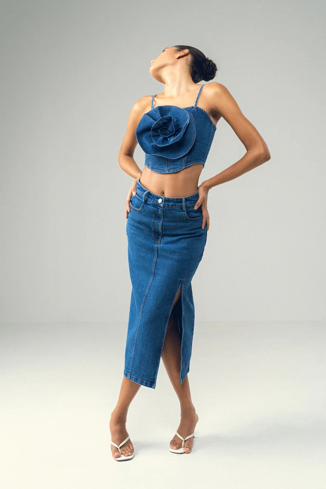 INDIGO ROSETTED CO-ORD SET