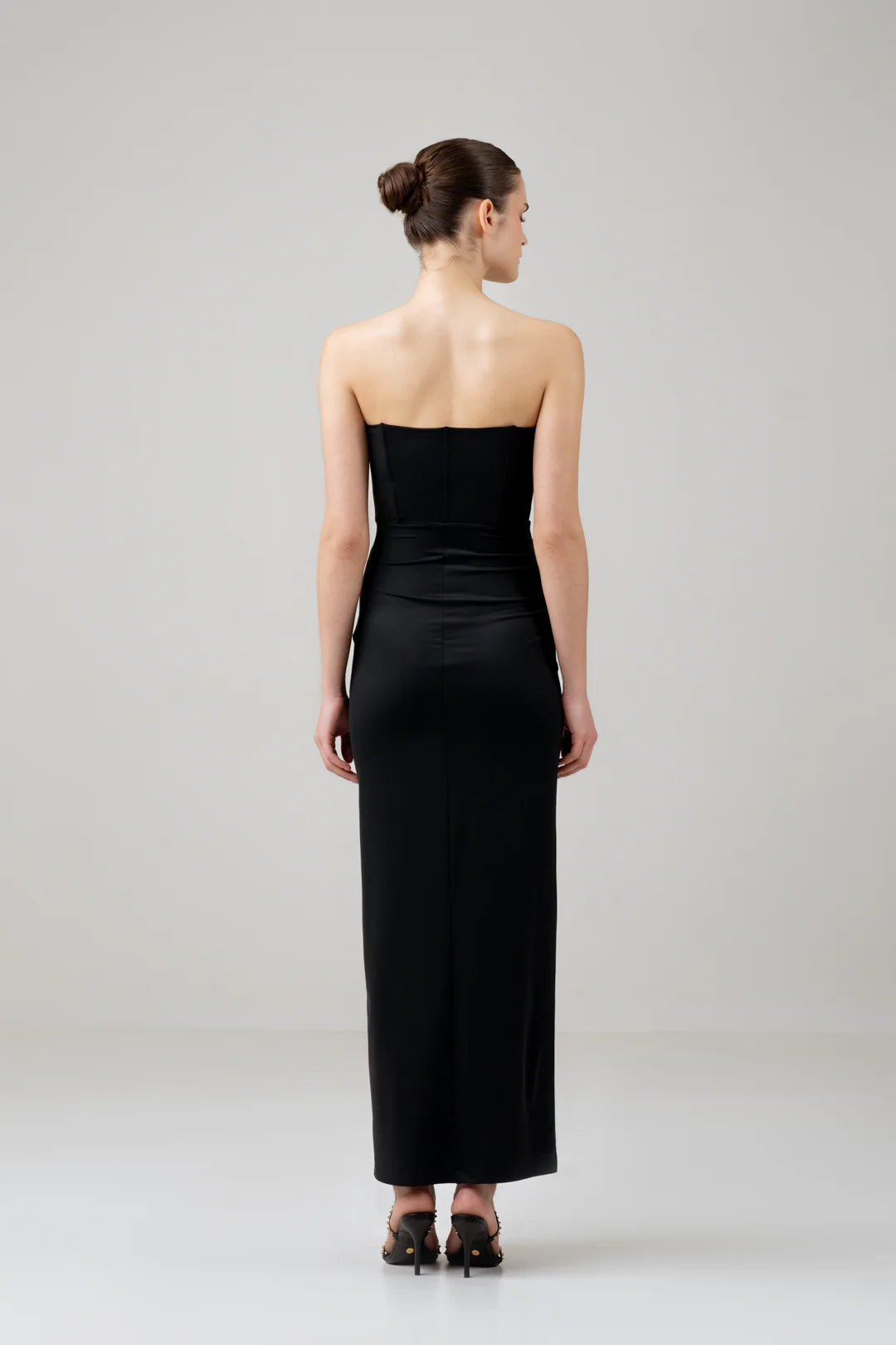 LOVE BUSTIER CORSET DRESS WITH FRONT SLIT