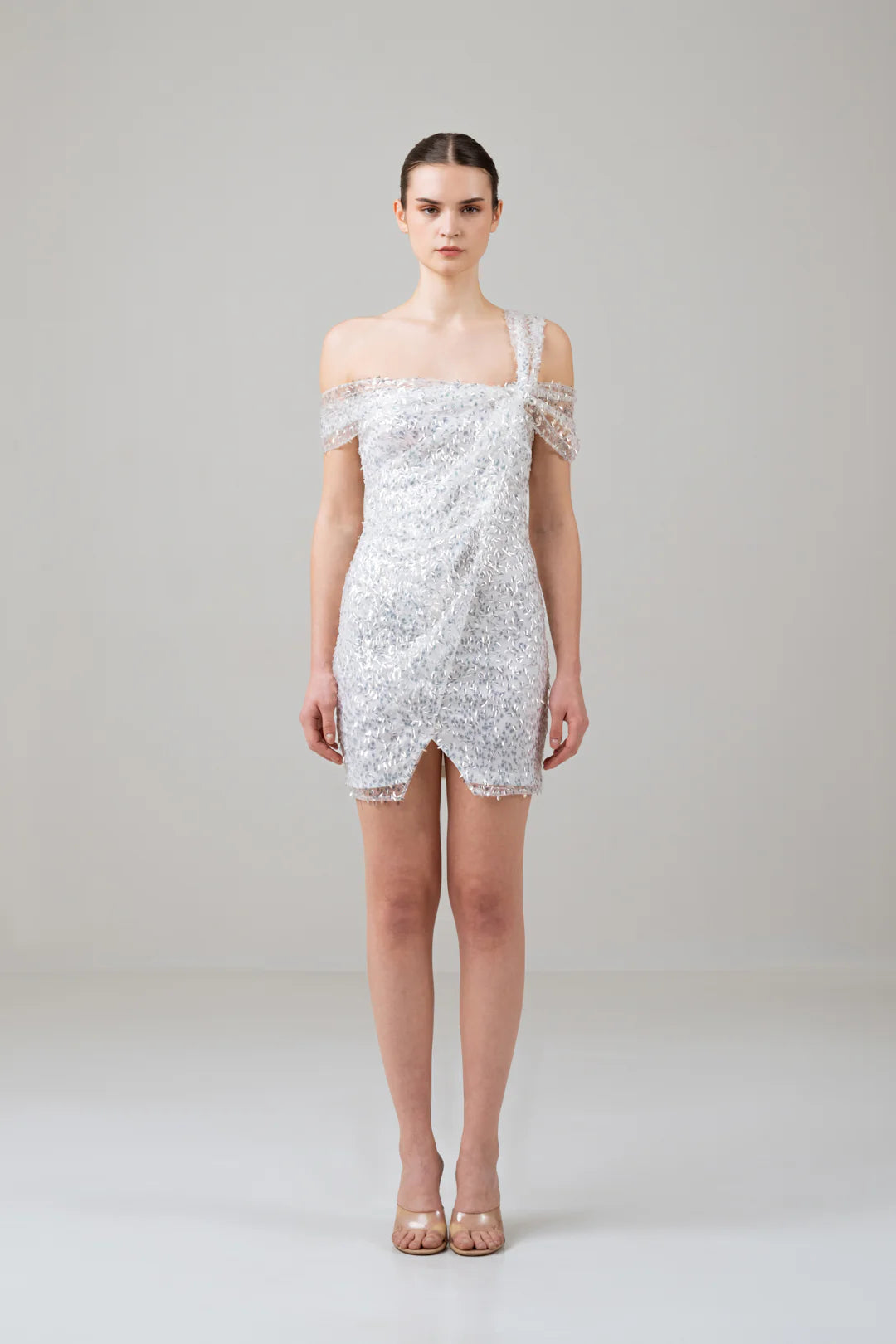 SILVER SEQUIN MINI DRESS