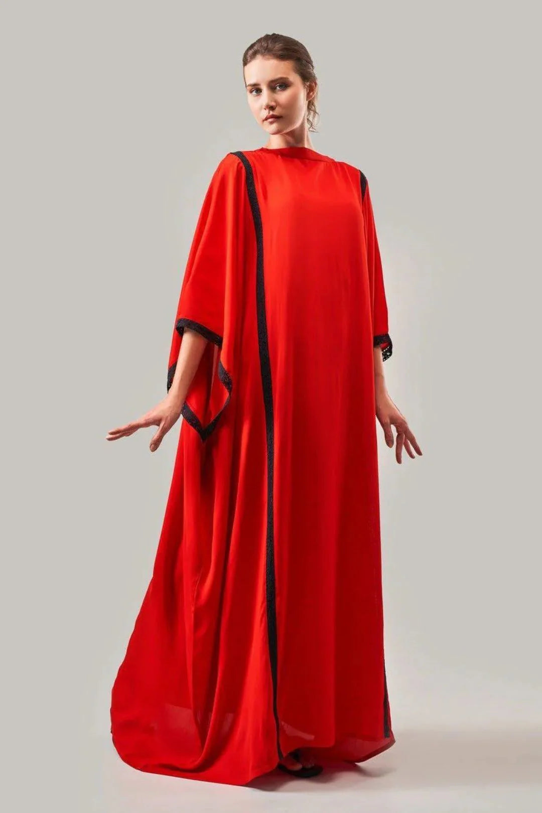 COLOURBLOCKED FLOWY KAFTAAN DRESS