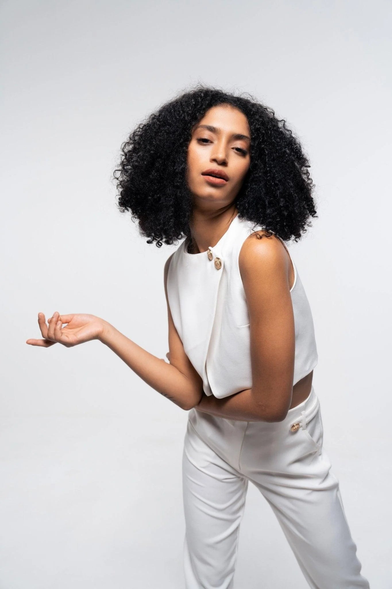 FORMAL WHITE TOP AND PANT CO-ORD SET