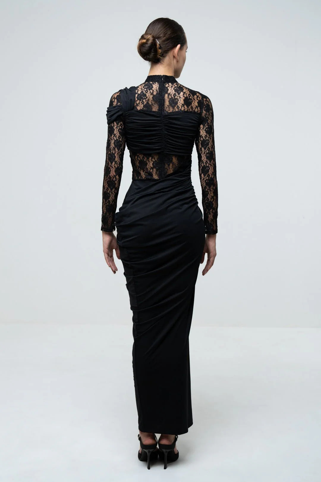 DRAPED BODYCON SLIT DRESS