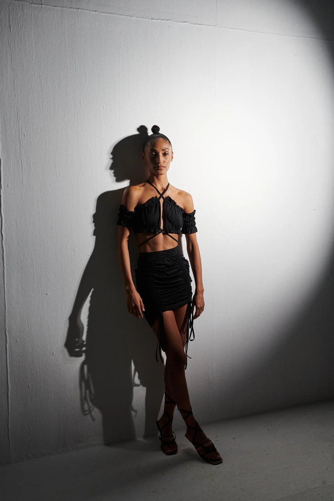 Black Ruched Skirt