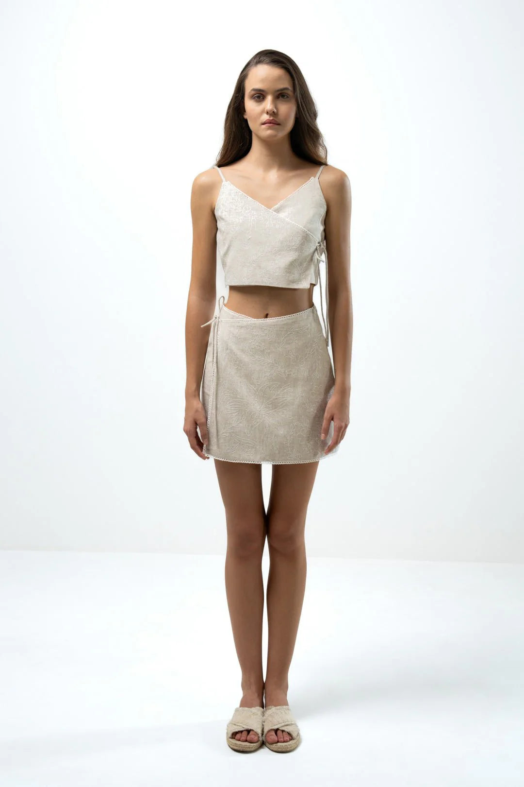 EMBROIDERED WRAP CO-ORD SET