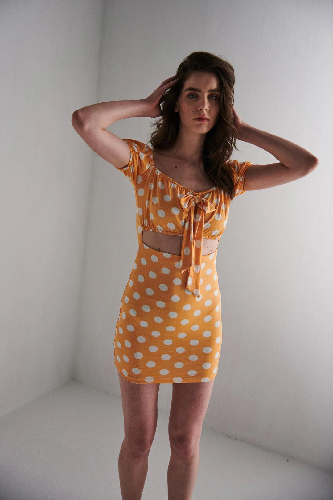 Orange Polka Dot Mini Dress Regular price