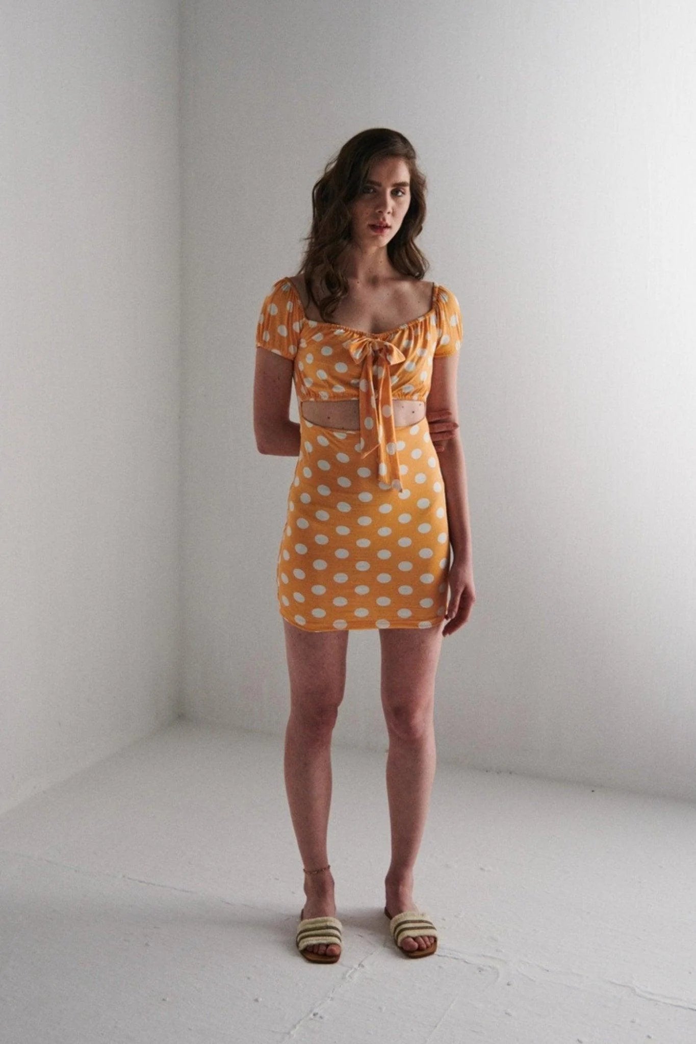 Orange Polka Dot Mini Dress Regular price