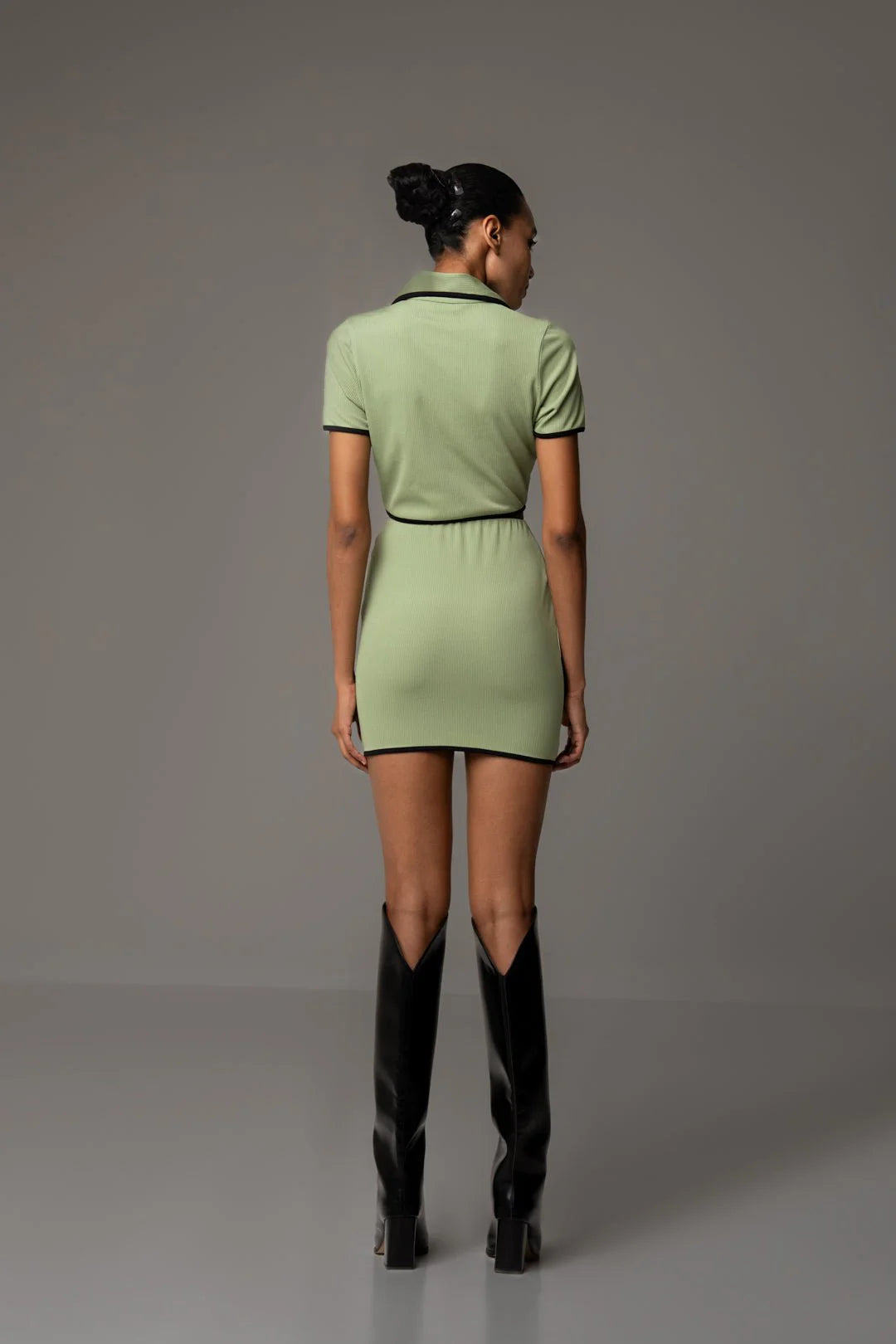 SAGE GREEN BUTTON UP TOP AND SKIRT CO-ORD SET