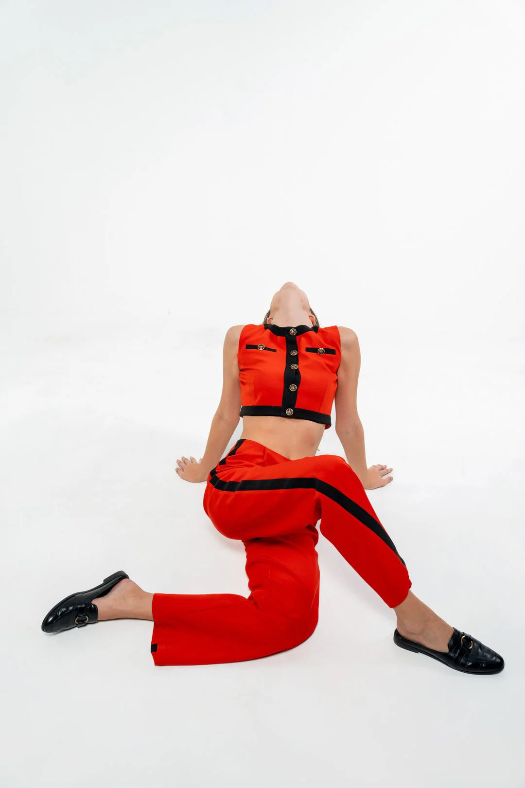 FORMAL RED TOP AND PANT CO-ORD SET